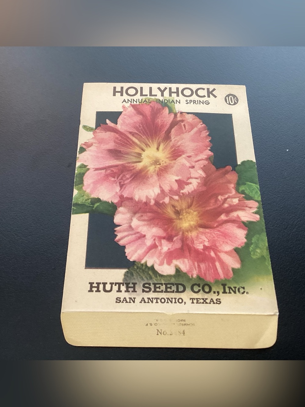 Antique HOLLYHOCK Annual Indian Spring Seed Packet from the 1910s-1930s